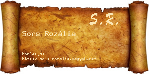 Sors Rozália névjegykártya